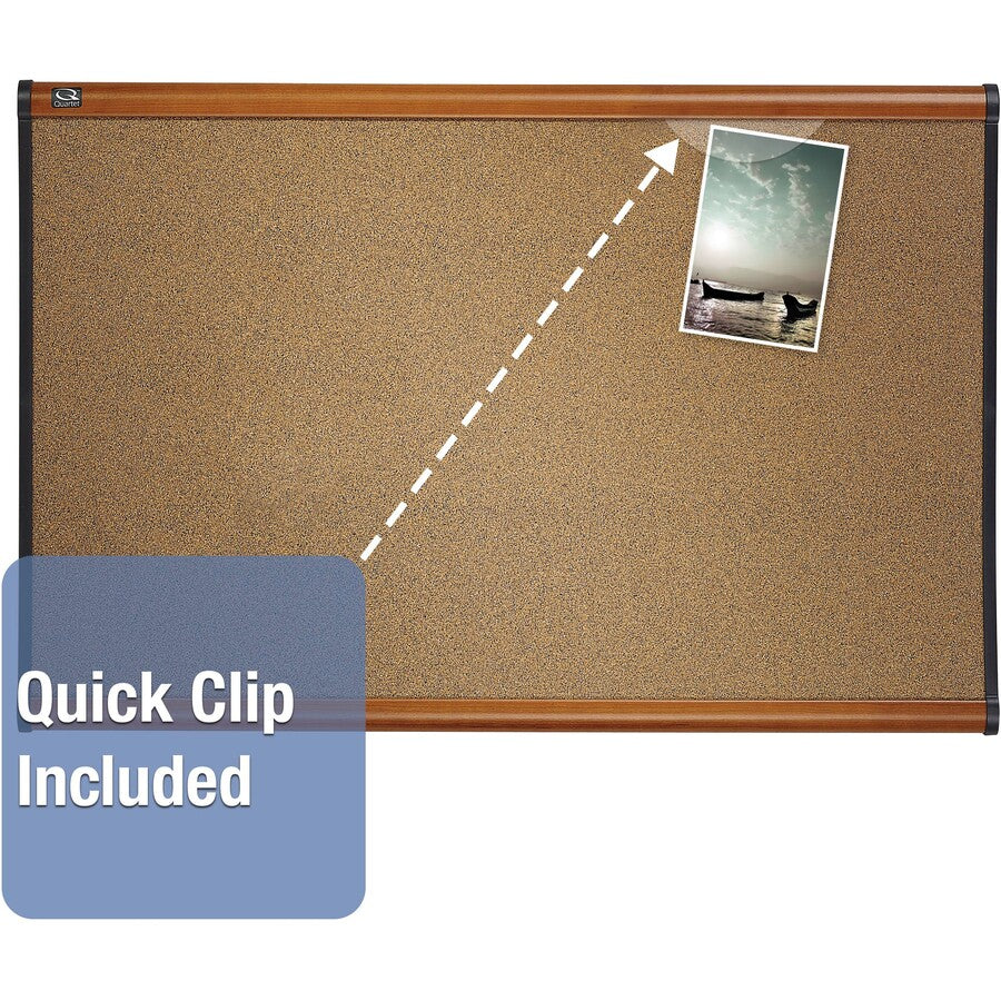 Quartet Prestige Bulletin Board, 48" Board Height x 72" Board Width, Light Cherry Frame (QRTB247LC)