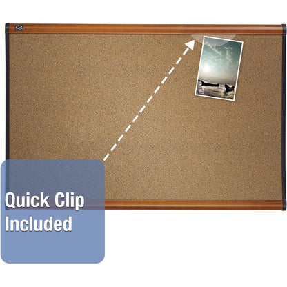 Quartet Prestige Bulletin Board, 48" Board Height x 72" Board Width, Light Cherry Frame (QRTB247LC)