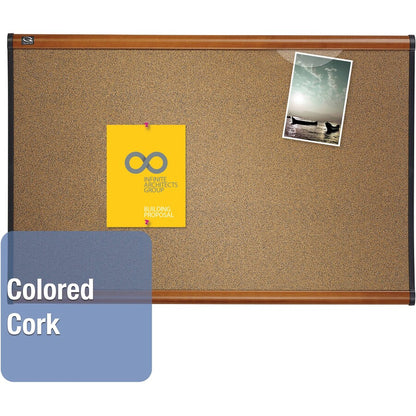 Quartet Prestige Bulletin Board, 48" Board Height x 72" Board Width, Light Cherry Frame (QRTB247LC)