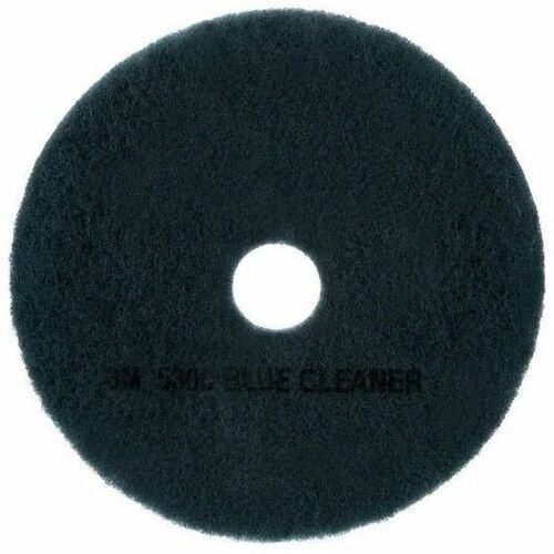 3M Blue Cleaner Pad 5300, 17" Diameter, Scrubbing, Polyester Fiber, Nylon, Blue, 5/Carton (MMM08410)