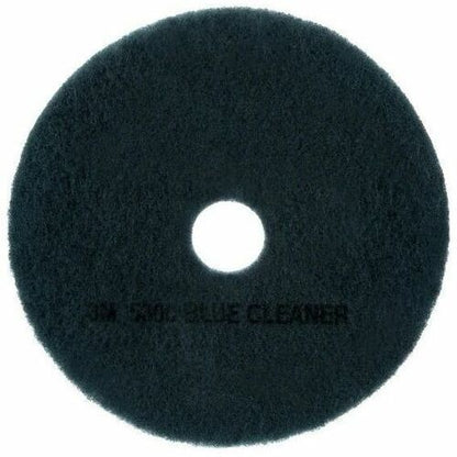 3M Blue Cleaner Pad 5300, 17" Diameter, Scrubbing, Polyester Fiber, Nylon, Blue, 5/Carton (MMM08410)