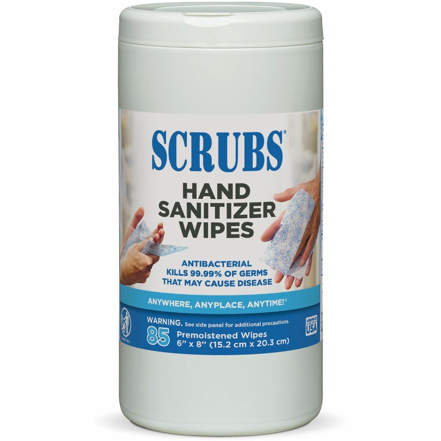 SCRUBS Hand Sanitizer Wipes, 85/Tub (ITW90985EA)