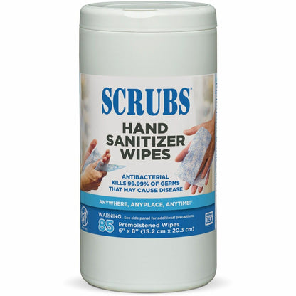 SCRUBS Hand Sanitizer Wipes, 85/Tub (ITW90985EA)