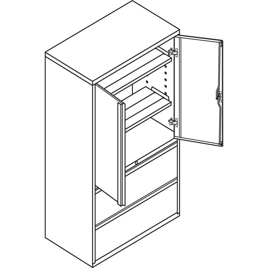 HON 800 Series Wide Lateral File with Storage Cabinet, 2-Drawer, 36" x 18" x 64.2", Black, (HON885LSP)