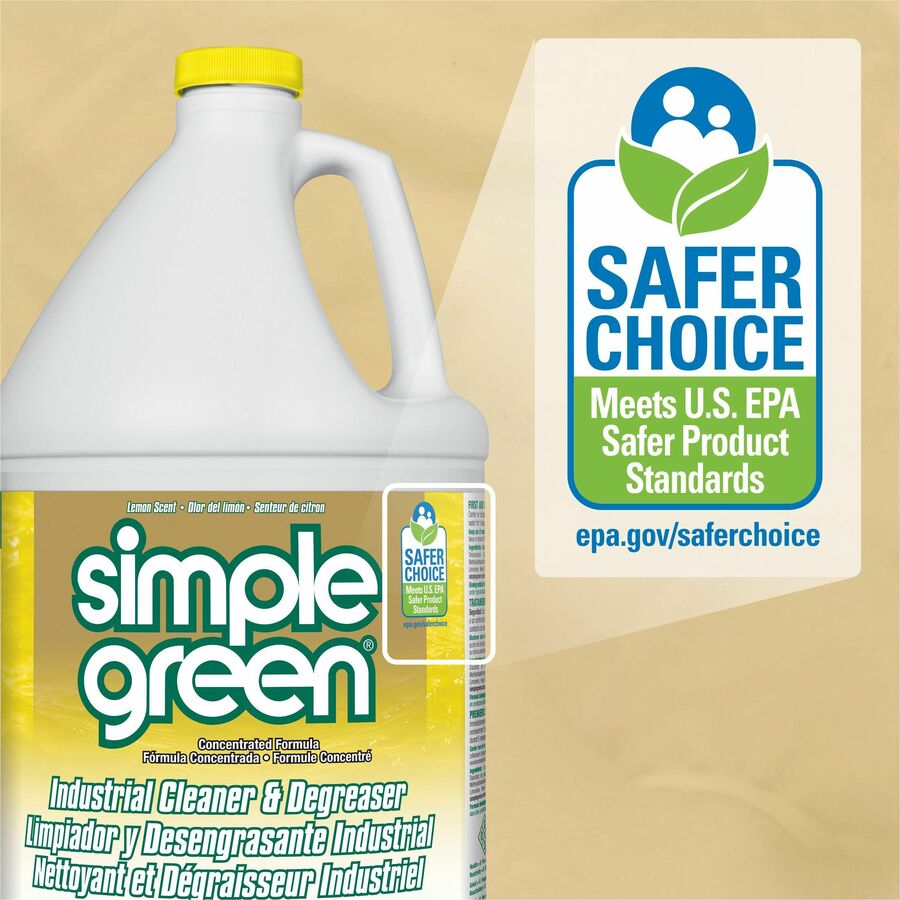 Simple Green Industrial Cleaner/Degreaser, 128 fl oz (4 quart), Lemon Scent (SMP14010EA)