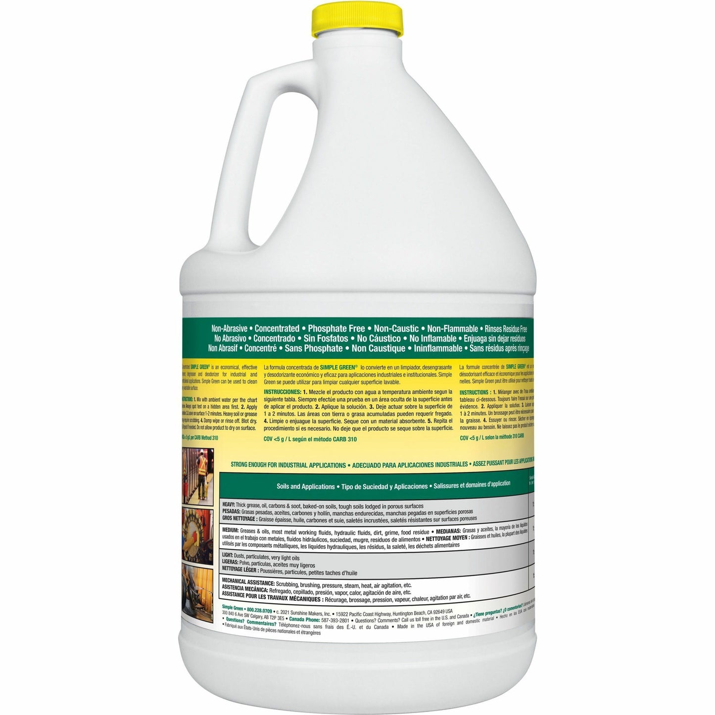 Simple Green Industrial Cleaner/Degreaser, 128 fl oz (4 quart), Lemon Scent (SMP14010EA)