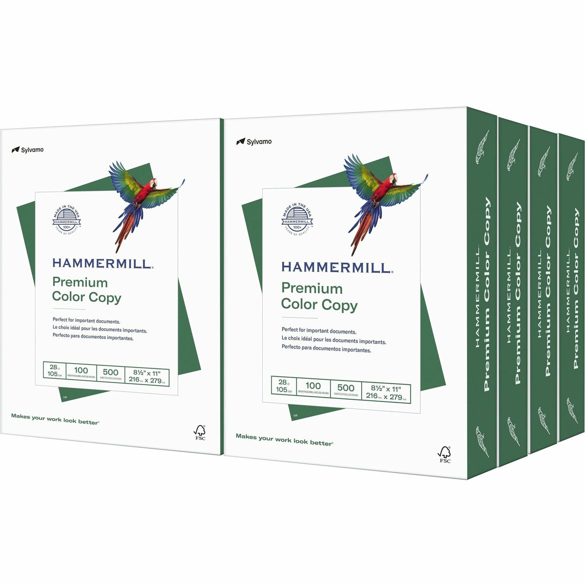 Hammermill Premium Color Copy Print Paper, 100 Bright, 28 lb Bond Weight, 8.5 x 11, Photo White, 500 Sheets/Ream, 8 Reams/Carton (HAM102467CT)