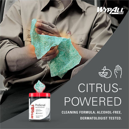 Wypall PowerClean ProScrub Heavy Duty Wet Towels, Citrus, 50/Tub (KCC58310EA)