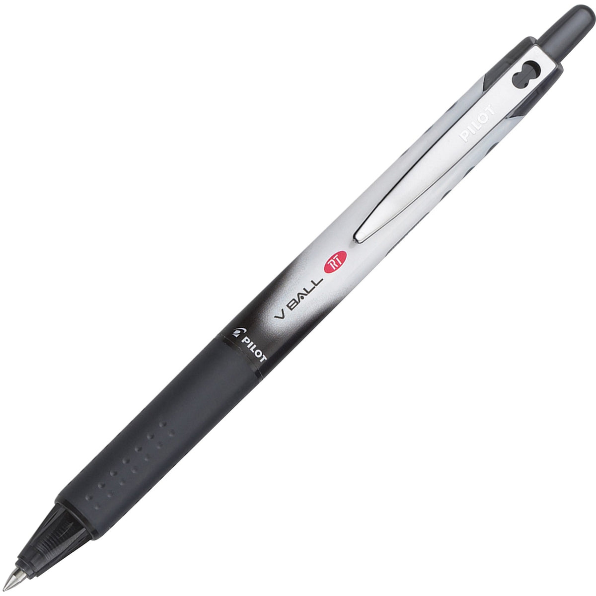 VBall VBall RT Liquid Ink Rollerball Pen, Retractable, Extra-Fine 0.5 mm, Black Ink, Black/White Barrel (PIL26106EA)