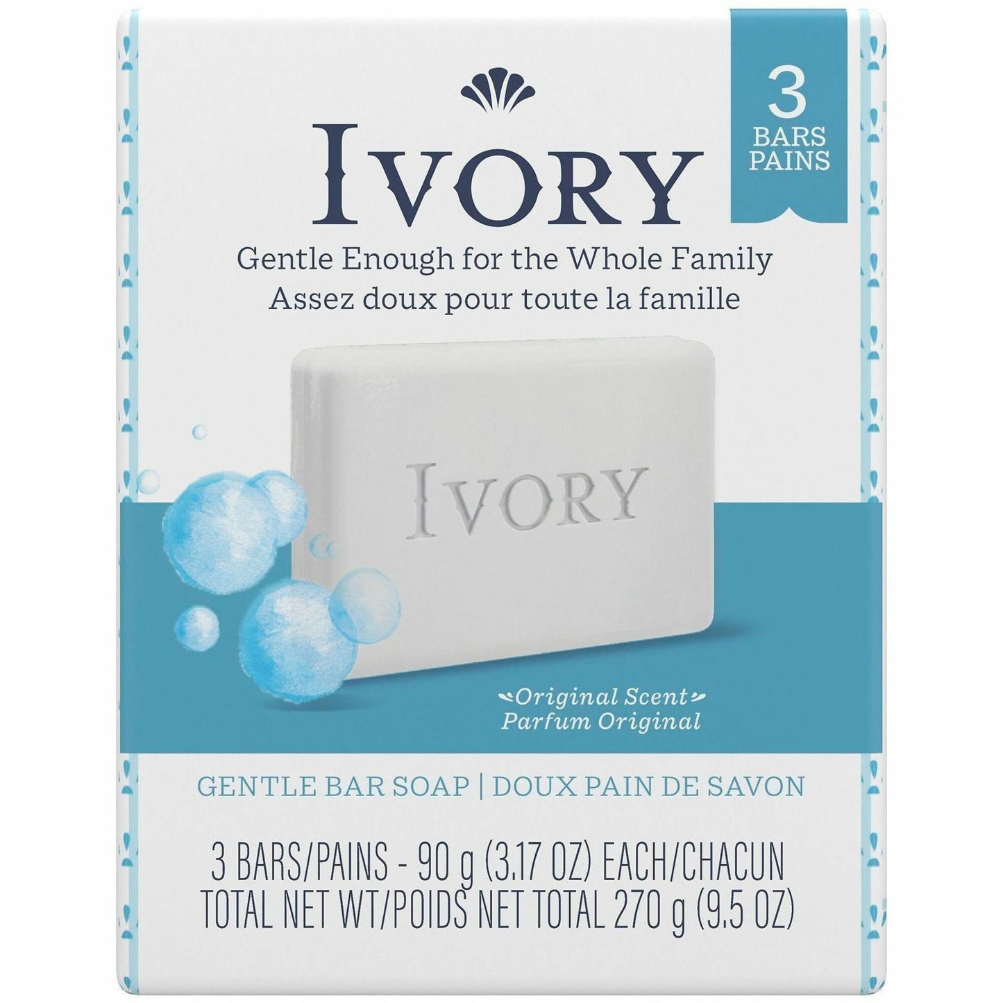 Ivory Bar Soap, Ivory-clean Scent, 3.10 oz, 24/Carton (PGC12364CT)