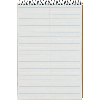 tops-second-nature-spiral-steno-notebook-70-sheets-spiral-0-34-ruled-15-lb-basis-weight-6-x-9-1-white-paper-blue-gray-brown-cover-4-pack-top74690pk_4