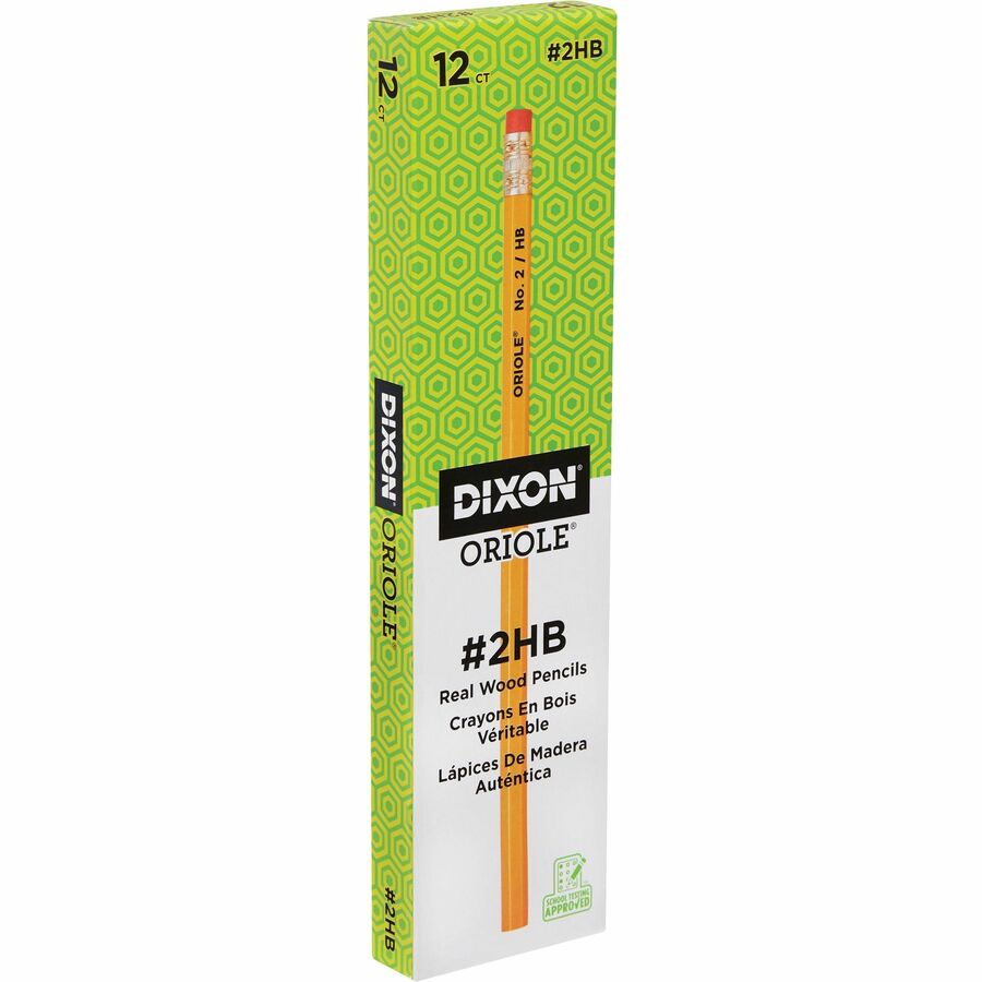 Dixon Wood-Cased Pencils, Black Lead, #2, Yellow Wood Barrel, 1 Dozen (DIX12872DZ)