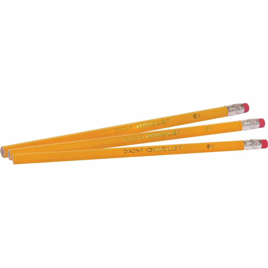 Dixon Wood-Cased Pencils, Black Lead, #2, Yellow Wood Barrel, 1 Dozen (DIX12872DZ)