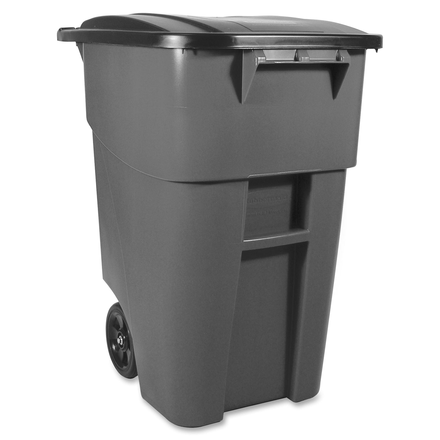 Rubbermaid Commercial Brute Rollout Container with Lid, 50 gal Capacity, 36.2" x 23.4" x 28.5", Gray (RCP9W2700GRAYEA)