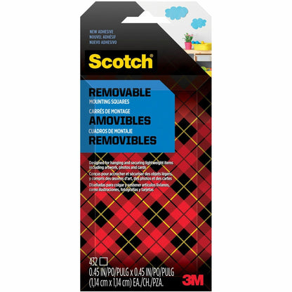 Scotch Removable Double-Sided Mounting Squares, 0.45" x 0.45", 432/Pack (MMM7225)