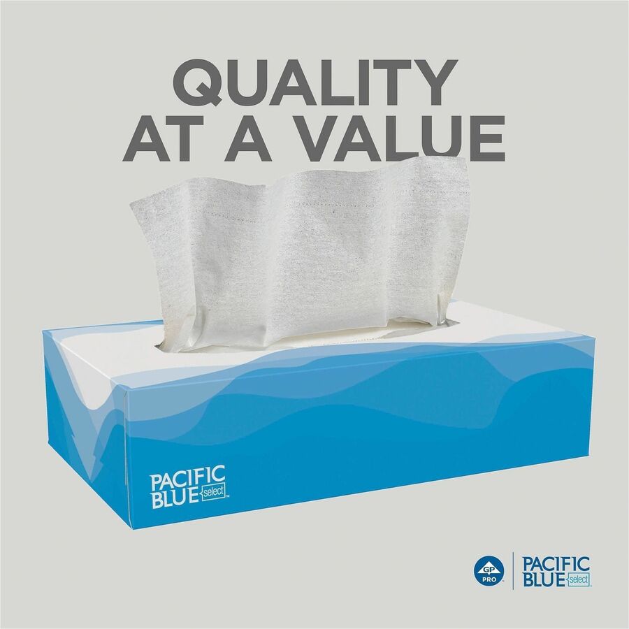 Pacific Blue Select Facial Tissue Flat Box, 2 Ply, 100/Box (GPC48100)