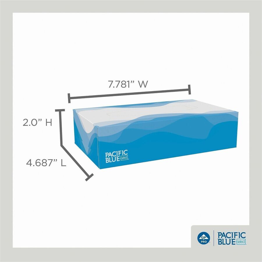 Pacific Blue Select Facial Tissue Flat Box, 2 Ply, 100/Box (GPC48100)