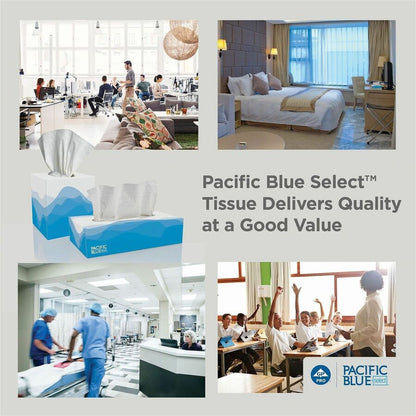 Pacific Blue Select Facial Tissue Flat Box, 2 Ply, 100/Box (GPC48100)