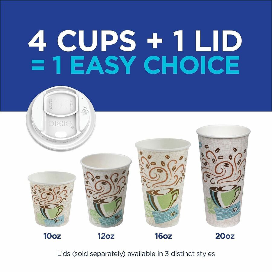 Dixie PerfecTouch 16 oz Insulated Paper Hot Coffee Cups, Coffee Haze, 25/Pack (DXE5356DXPK)