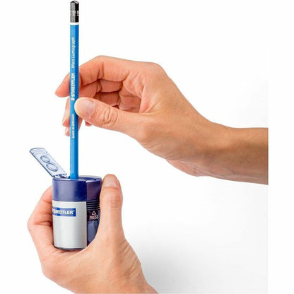 Staedtler Double-hole Tub Pencil Sharpener, 2 Hole(s), 1.5" x 1.5", Plastic (STD512001)