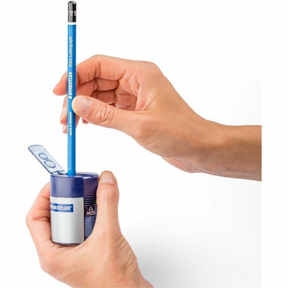 Staedtler Double-hole Tub Pencil Sharpener, 2 Hole(s), 1.5" x 1.5", Plastic (STD512001)