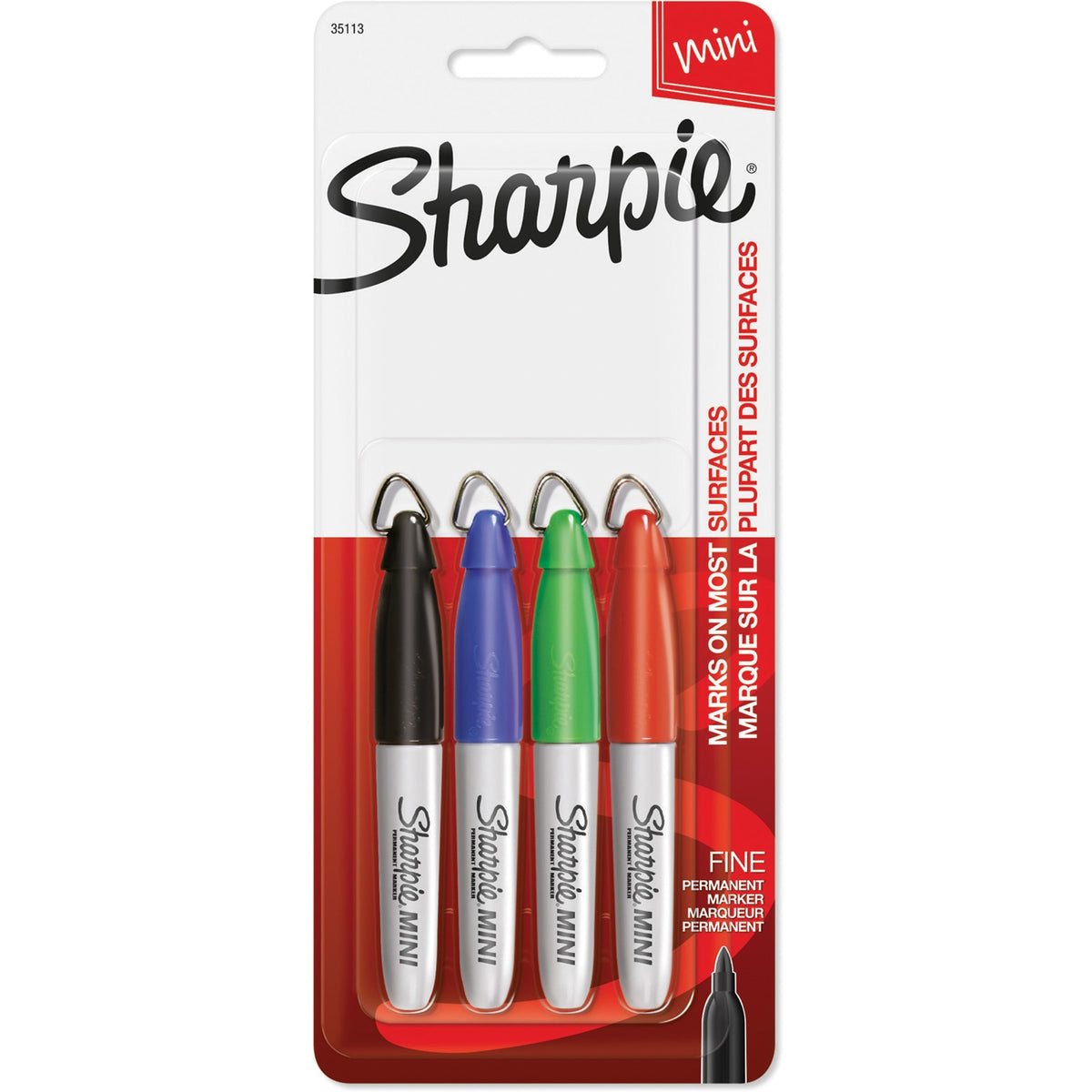 Sharpie Mini Markers, Assorted Ink, 4/Set (SAN35113PP)