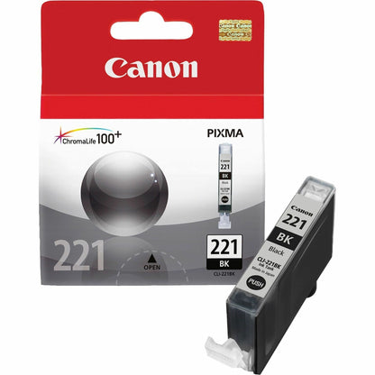 Canon CLI-221BK Original Inkjet Ink Cartridge, Black, 342 Pages (CNMCLI221BK)
