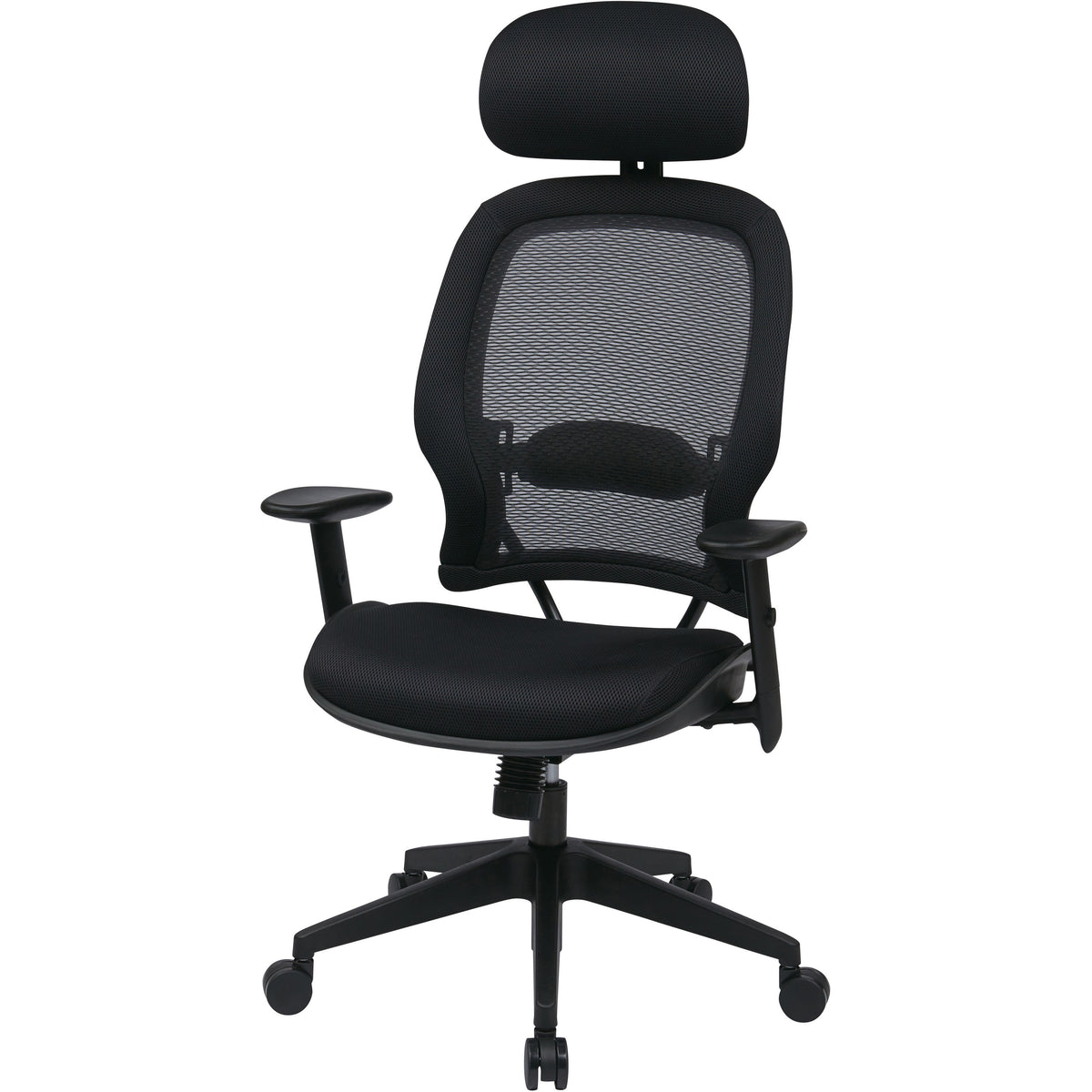 Office Star Professional Air Grid Chair with Adjustable Headrest, Mesh Seat Material, 5-star Base, Black (OSP55403)