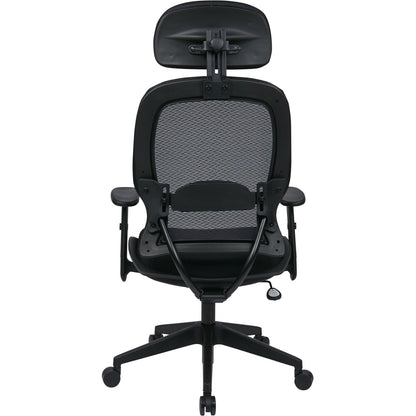 Office Star Professional Air Grid Chair with Adjustable Headrest, Mesh Seat Material, 5-star Base, Black (OSP55403)