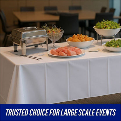 Genuine Joe Banquet-Size Plastic Tablecover, 300 ft Length x 40" Width, Plastic, White (GJO10324)