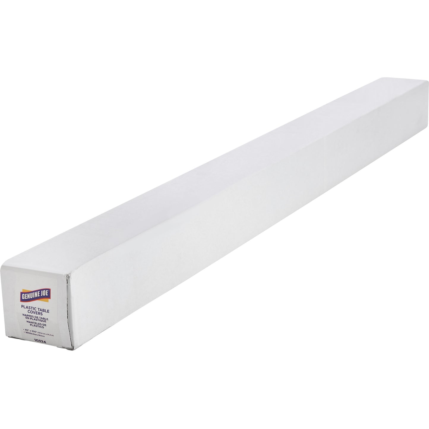 Genuine Joe Banquet-Size Plastic Tablecover, 300 ft Length x 40" Width, Plastic, White (GJO10324)