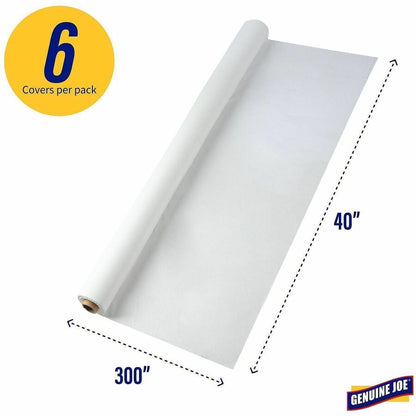 Genuine Joe Banquet-Size Plastic Tablecover, 300 ft Length x 40" Width, Plastic, White (GJO10324)