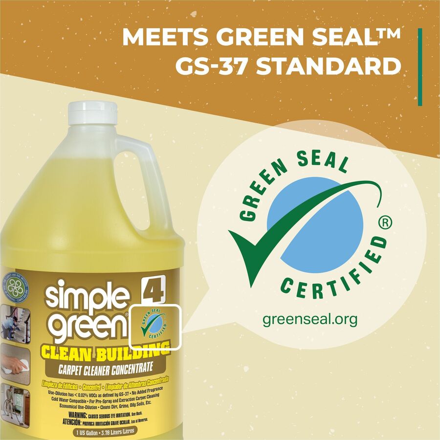Simple Green Clean Building Carpet Cleaner Concentrate, 128 fl oz (4 quart) (SMP11201EA)