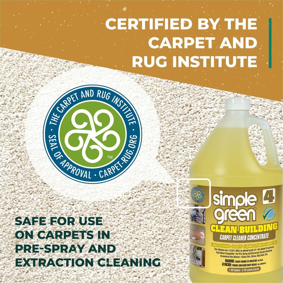 Simple Green Clean Building Carpet Cleaner Concentrate, 128 fl oz (4 quart) (SMP11201EA)