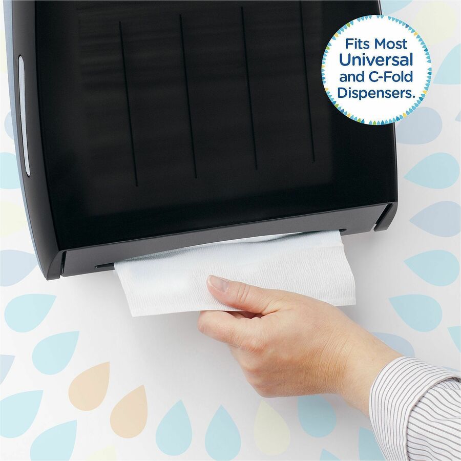 Kleenex C-Fold Hand Towels, 1 Ply, C-fold, 10.10" x 13.25", White, 150/Bag, 4/Pack (KCC88115)