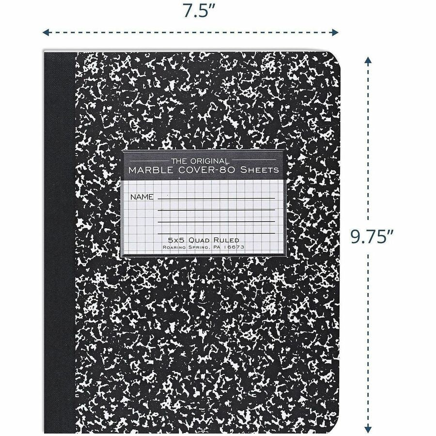 Roaring Spring Graph Ruled Hard Cover Composition Book, 80 Sheets, 160 Pages (ROA77227)