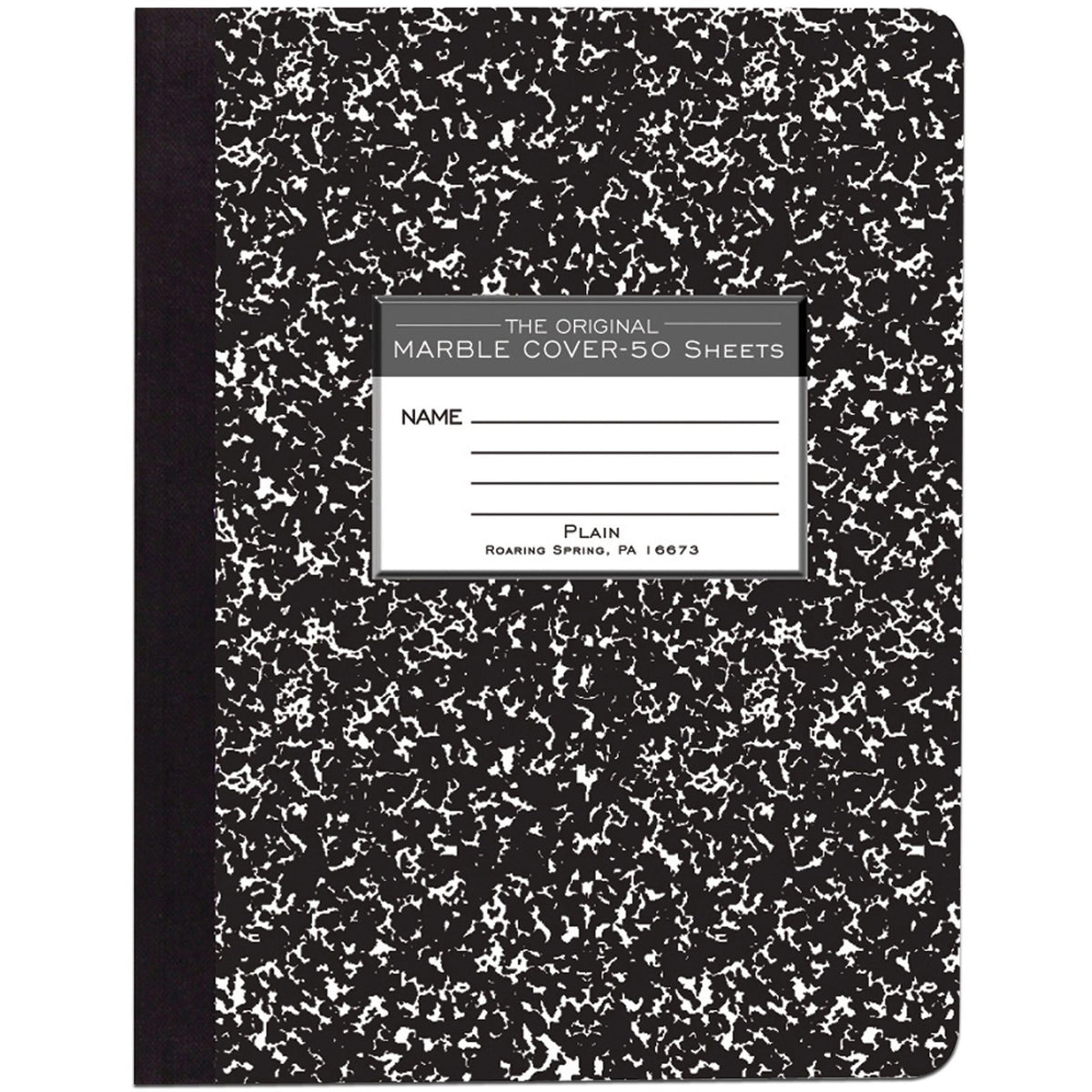Roaring Spring Unruled Hard Cover Composition Book, 50 Sheets, 100 Pages (ROA77260)