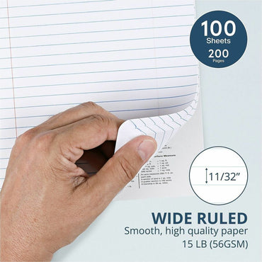 Roaring Spring Wide Ruled Hard Cover Composition Book, 100 Sheets, 200 Pages (ROA77229)