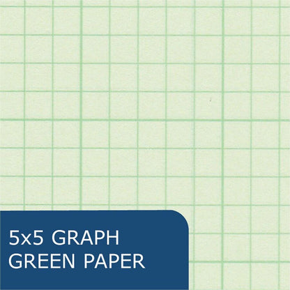 Roaring Spring 5x5 Grid Engineering Pad, 100 Sheets, 200 Pages, Green Paper (ROA95582)