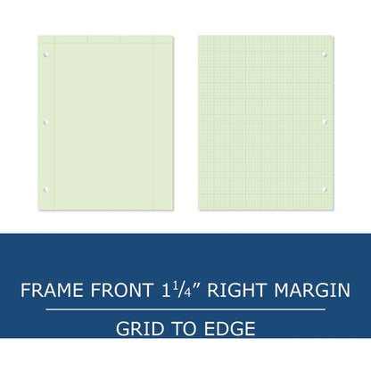 Roaring Spring 5x5 Grid Engineering Pad, 200 Sheets, 400 Pages, Green Paper (ROA95589)