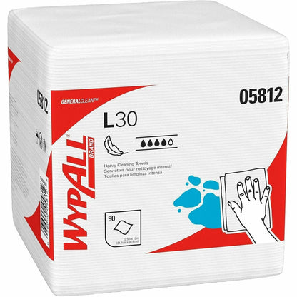 Wypall GeneralClean L30 Heavy Duty Cleaning Towels, 12" x 12.50" (KCC05812)