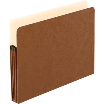 Pendaflex Letter Recycled File Pocket, 8 1/2" x 11", 3 1/2" Expansion, Red Fiber, Red, Acid-free, Reinforced Gusset, Rip Resistant, 30% Recycled, 50/Carton (PFXS24E)