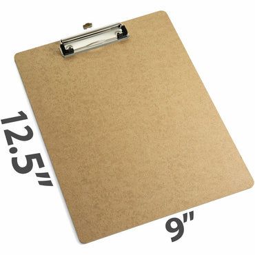 Officemate Low-profile Clipboard, 1" Clip Capacity, 9" x 12 1/2" Sheet Size, Hardboard, Brown (OIC83219)