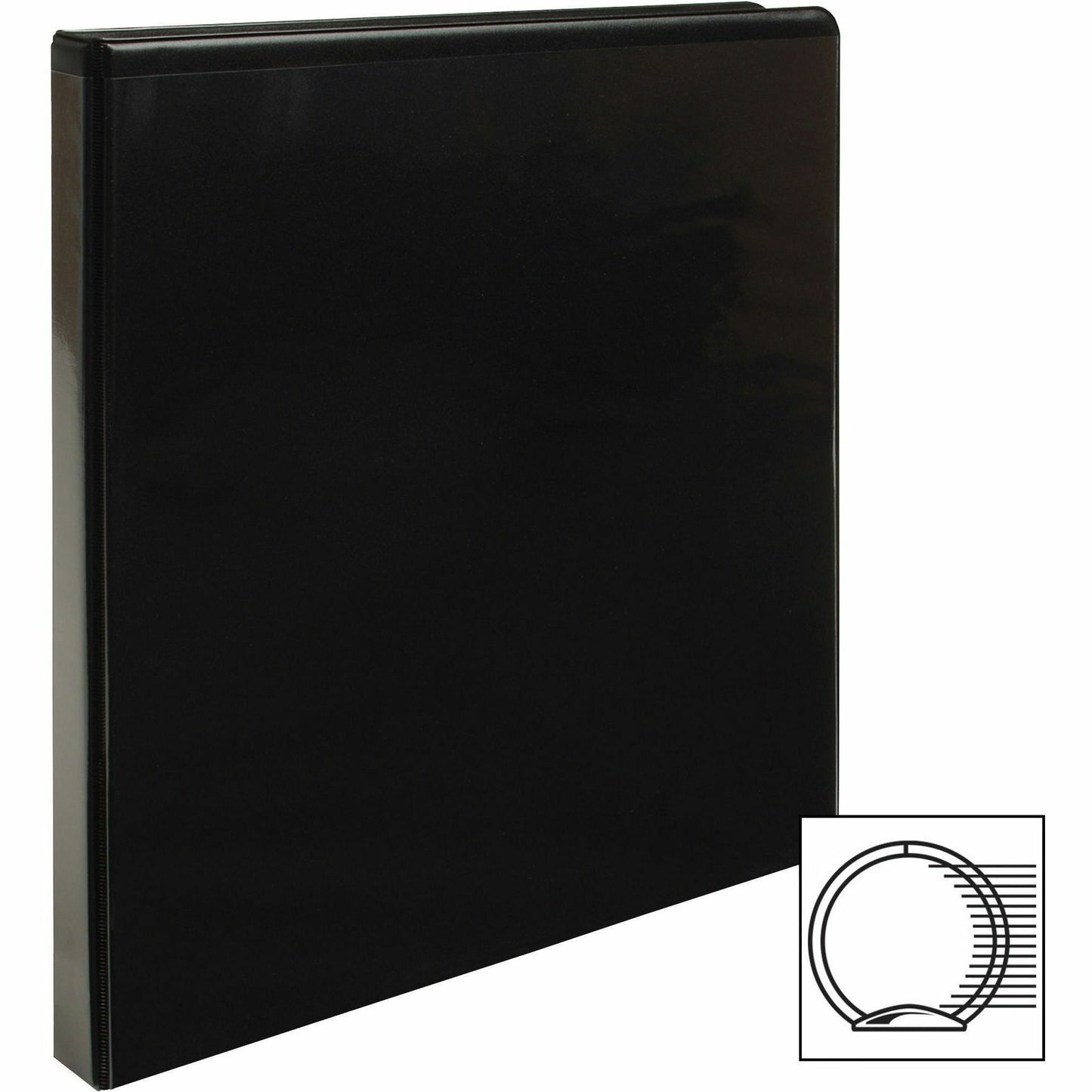 Business Source Round-ring View Binder, 1/2", Letter, 8 1/2" x 11", 125 Sheet Capacity, Black (BSN09950)