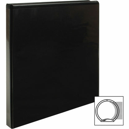 Business Source Round-ring View Binder, 1/2", Letter, 8 1/2" x 11", 125 Sheet Capacity, Black (BSN09950)