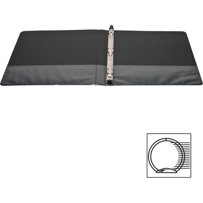 Business Source Round-ring View Binder, 1/2", Letter, 8 1/2" x 11", 125 Sheet Capacity, Black (BSN09950)