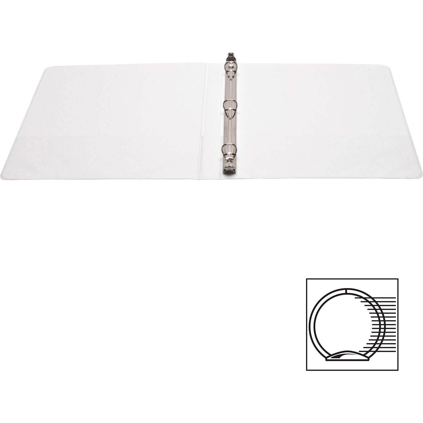 Business Source Round-ring View Binder, 1/2", Letter, 8 1/2" x 11", 125 Sheet Capacity, White (BSN09951)