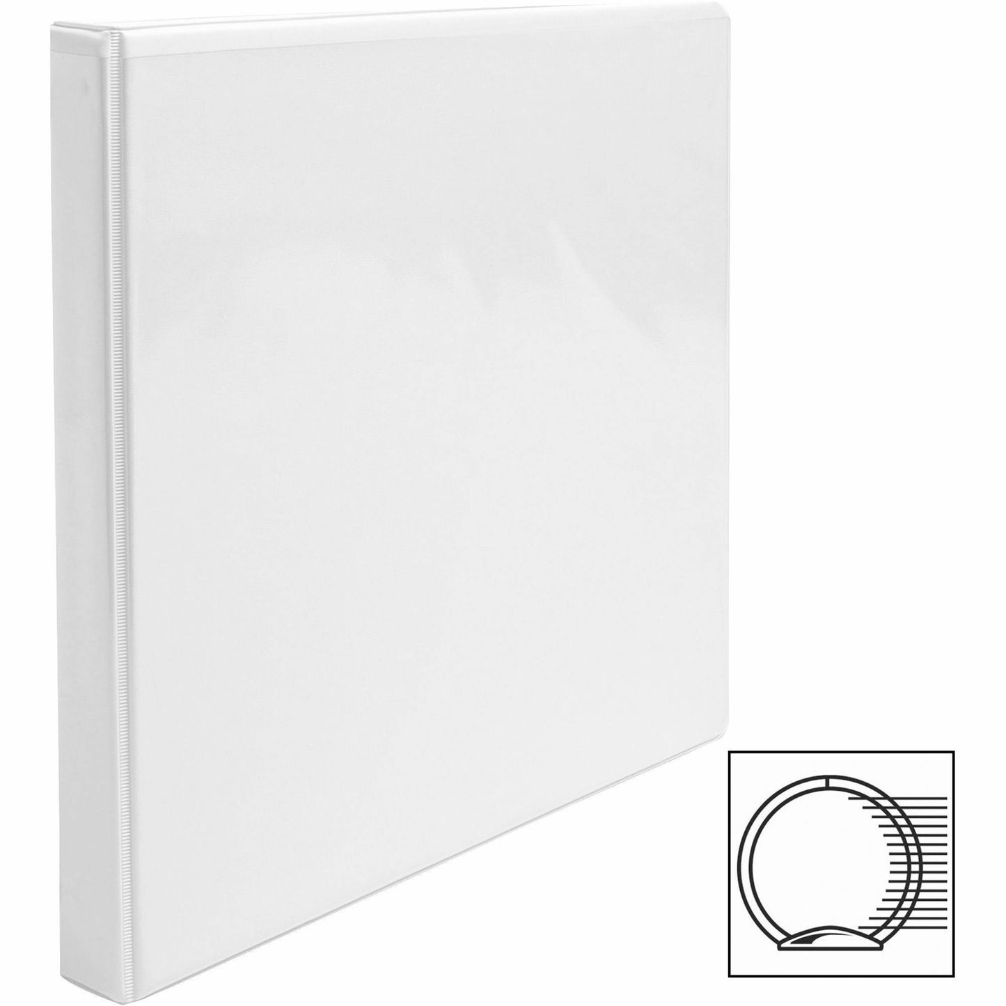 Business Source Round-ring View Binder, 1/2", Letter, 8 1/2" x 11", 125 Sheet Capacity, White (BSN09951)