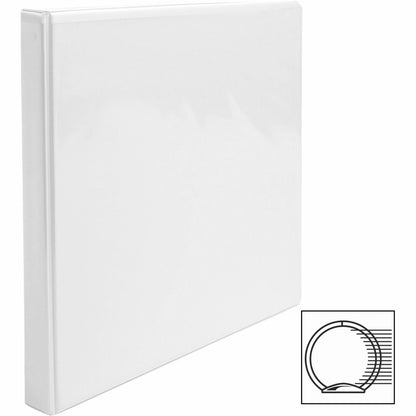 Business Source Round-ring View Binder, 1/2", Letter, 8 1/2" x 11", 125 Sheet Capacity, White (BSN09951)