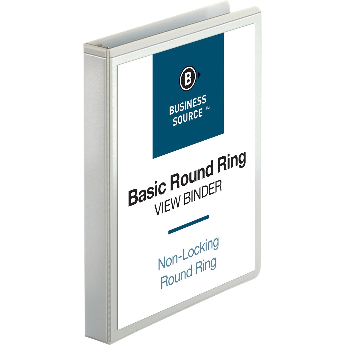 Business Source Round-ring View Binder, 1", Letter, 8 1/2" x 11", 225 Sheet Capacity, White (BSN09953)